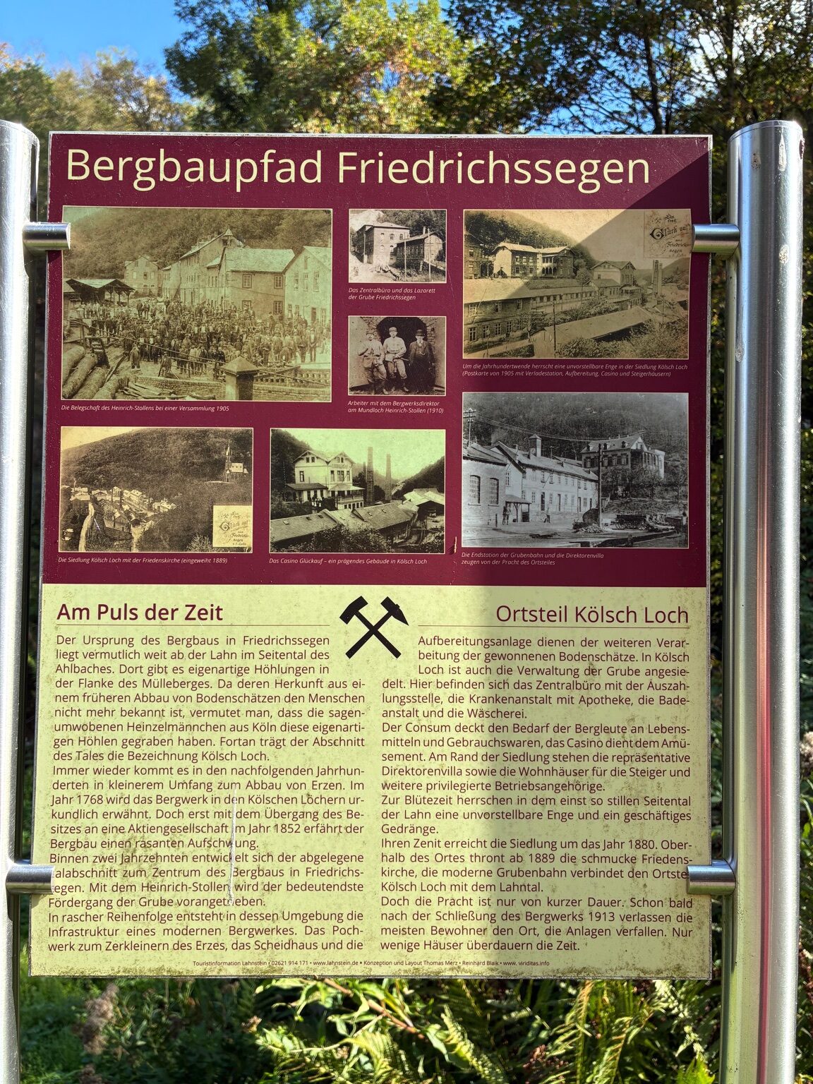 Informationstafel am Bergbaupfad Friedrichssegen